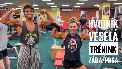 Jakub "Zane" Hvojník a Marcela Veselá - společný trénink zad a prsou